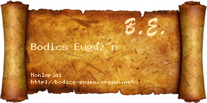 Bodics Eugén névjegykártya